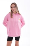 Kadın Sırt Baskı Detaylı Kapüşonlu Üç İplik Sweatshirt 245127 -