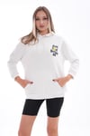 Kadın Sırt Baskı Detaylı Kapüşonlu Üç İplik Sweatshirt 245127 -
