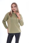 Kadın Sırt Baskı Detaylı Kapüşonlu Üç İplik Sweatshirt 245126 -