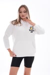 Kadın Sırt Baskı Detaylı Kapüşonlu Üç İplik Sweatshirt 245127 -
