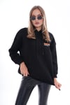 Kadın Sırt Baskı Detaylı Kapüşonlu Üç İplik Sweatshirt 245126 -