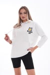 Kadın Sırt Baskı Detaylı Kapüşonlu Üç İplik Sweatshirt 245127 -