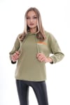 Kadın Sırt Baskı Detaylı Kapüşonlu Üç İplik Sweatshirt 245126 -