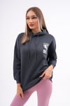 Kadın Sırt Baskı Detaylı Kapüşonlu Üç İplik Sweatshirt 245128 -