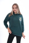 Kadın Sırt Baskı Detaylı Kapüşonlu Üç İplik Sweatshirt 245127 -