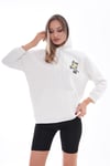 Kadın Sırt Baskı Detaylı Kapüşonlu Üç İplik Sweatshirt 245127 -