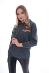 Kadın Sırt Baskı Detaylı Kapüşonlu Üç İplik Sweatshirt 245126 -