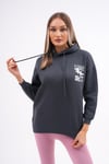 Kadın Sırt Baskı Detaylı Kapüşonlu Üç İplik Sweatshirt 245128 -