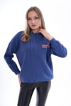 Kadın Sırt Baskı Detaylı Kapüşonlu Üç İplik Sweatshirt 245126 -