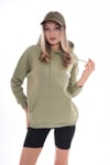 Kadın Sırt Baskı Detaylı Kapüşonlu Üç İplik Sweatshirt 245127 -