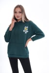 Kadın Sırt Baskı Detaylı Kapüşonlu Üç İplik Sweatshirt 245127 -