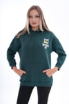 Kadın Sırt Baskı Detaylı Kapüşonlu Üç İplik Sweatshirt 245127 -