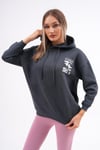 Kadın Sırt Baskı Detaylı Kapüşonlu Üç İplik Sweatshirt 245128 -