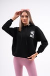 Kadın Sırt Baskı Detaylı Kapüşonlu Üç İplik Sweatshirt 245128 -