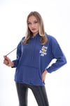 Kadın Sırt Baskı Detaylı Kapüşonlu Üç İplik Sweatshirt 245127 -