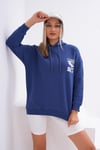 Kadın Sırt Baskı Detaylı Kapüşonlu Üç İplik Sweatshirt 245128 -