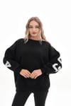 Kadın Sırt Baskı Detaylı Üç İplik Oversize Sweatshirt 245327 -