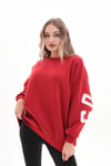 Kadın Sırt Baskı Detaylı Üç İplik Oversize Sweatshirt 245327 -