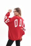 Kadın Sırt Baskı Detaylı Üç İplik Oversize Sweatshirt 245327 -