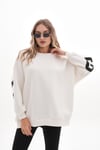 Kadın Sırt Baskı Detaylı Üç İplik Oversize Sweatshirt 245327 -