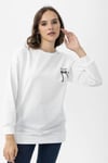 Kadın Sırt Baskı Detaylı Yan Yırtmaçlı Oversize Sweatshirt