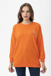 Kadın Sırt Baskı Detaylı Yan Yırtmaçlı Oversize Sweatshirt