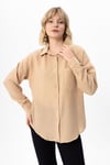 Kadın Tek Cep Detaylı Oversize Gömlek