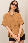 Kadın Tek Cepli Oversize Gömlek