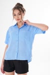 Kadın Tek Cepli Oversize Keten Gömlek 250136 -