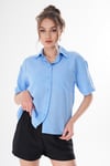 Kadın Tek Cepli Oversize Keten Gömlek 250136 -