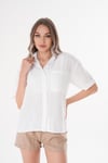 Kadın Tek Cepli Oversize Keten Gömlek 250136 -
