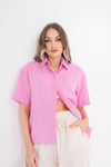 Kadın Tek Cepli Oversize Keten Gömlek 250136 -