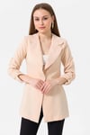Kadın Tek Düğme Çift Cepli Blazer Ceket