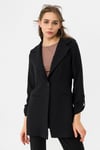 Kadın Tek Düğme Çift Cepli Blazer Ceket