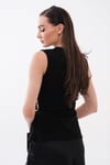 Kadın Toka Detaylı Kruvaze Kolsuz Bluz 260564 -