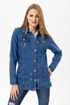 Kadın Uzun Kot Ceket