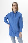 Kadın Uzun Oversize Poplin Tunik Gömlek