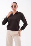 Kadın Yakalı Modal Sweatshirt 265187 -