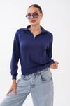 Kadın Yakası Fermuar Detaylı Modal Sweatshirt 265166 -