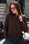 Kadın Yakası Fermuar Detaylı Modal Sweatshirt 265166 -