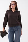 Kadın Yakası Fermuar Detaylı Modal Sweatshirt 265166 -