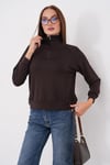 Kadın Yakası Fermuar Detaylı Modal Sweatshirt 265166 -