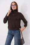 Kadın Yakası Fermuar Detaylı Modal Sweatshirt 265166 -