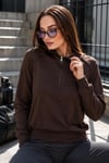 Kadın Yakası Fermuar Detaylı Modal Sweatshirt 265166 -