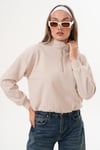 Kadın Yakası Fermuar Detaylı Selanik Örme Sweatshirt 255059 -