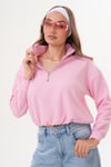 Kadın Yakası Fermuar Detaylı Selanik Örme Sweatshirt 255059 -