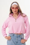 Kadın Yakası Fermuar Detaylı Selanik Örme Sweatshirt 255059 -