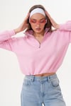 Kadın Yakası Fermuar Detaylı Selanik Örme Sweatshirt 255059 -