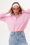 Kadın Yakası Fermuar Detaylı Selanik Örme Sweatshirt 255059 -