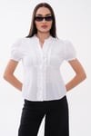 Kadın Yakası Fırfır Detaylı Kısa Kol Gömlek 260460 -